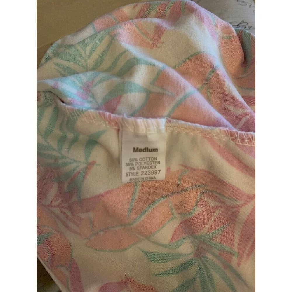Poof New York Womens Top Size Medium Multicolor Palm Leaves Spaghetti Straps NWT - Picture 11 of 12